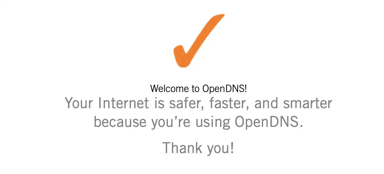 OpenDNSを使っていればチェックがつき、そうでなければバツになる